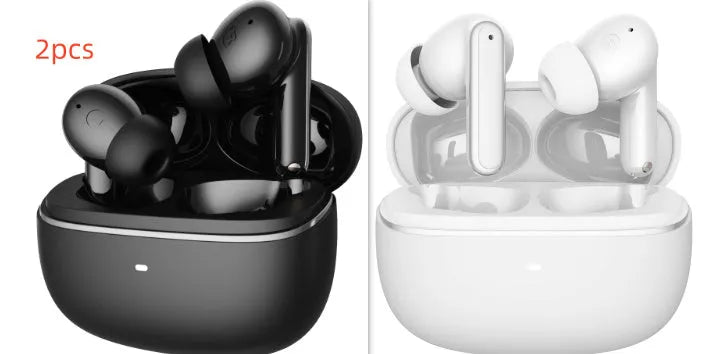 Wireless Bluetooth noise reduction in-ear headphones with digital display charging case, black and white colour options