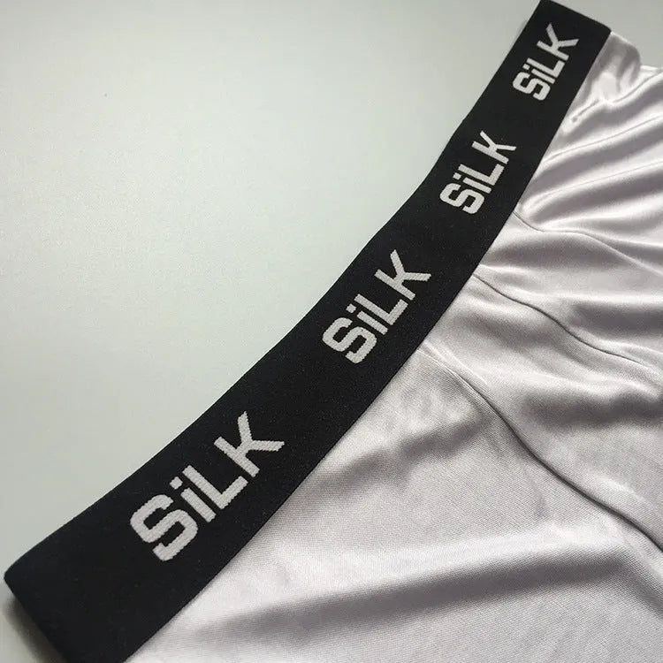 Men's silk loose fit shorts in navy blue, silver grey, or skin colour