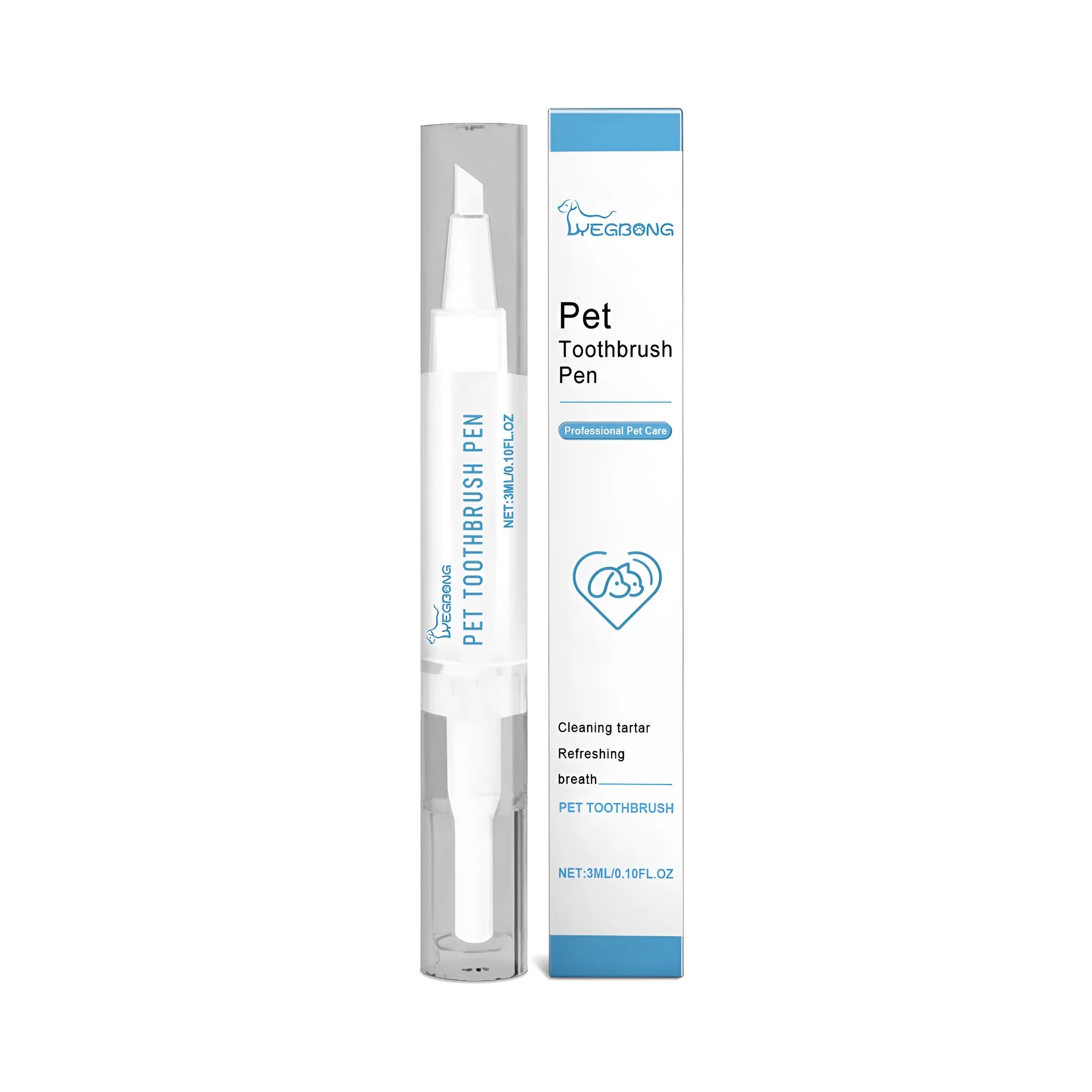 Pet teeth cleaning brush with dental care gel tube for dog and cat oral hygiene