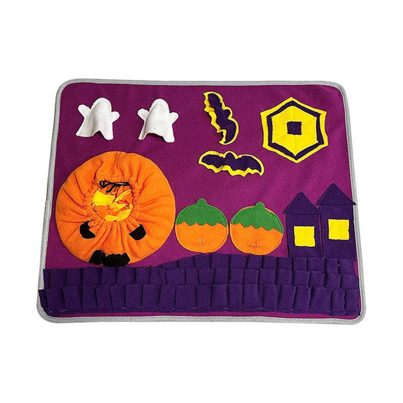 Halloween pet sniffing pad 50x60cm non-slip polar fleece cloth dog and cat toy