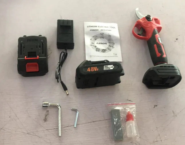 Electric pruning knife with lithium battery and brushless motor for wireless branch cutting