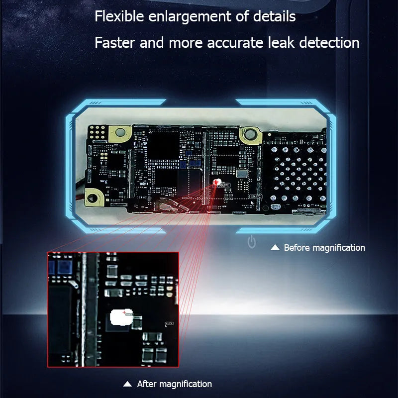 Black third-generation USB diagnostic instrument for mobile phone mainboards, measuring 48mm by 154mm.