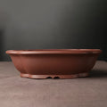 Handmade purple clay ceramic bonsai basin in classical plain Chinese style