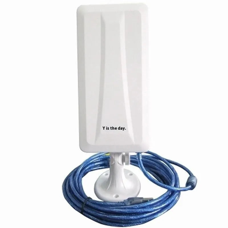 White USB wireless network card with integrated antenna for computer Wi-Fi connectivity