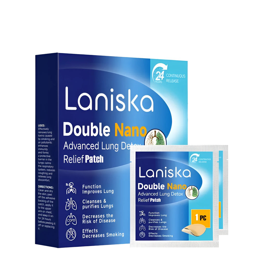 Box of Lung Care Soothing Patches with natural extracts for topical cough relief.