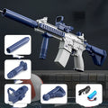 Blue automatic electric water gun toy with USB charging port