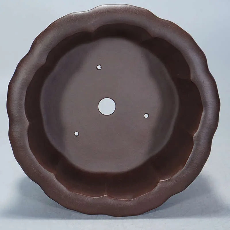 Square purple sand succulent bonsai pot in Chinese classical style, dimensions 37cm by 37cm.