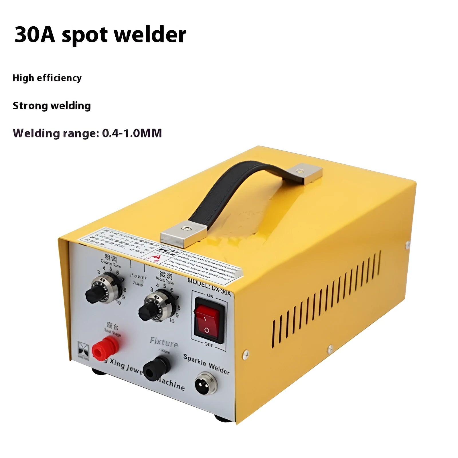 30A jewelry spot welder DC pulse welding machine with foot pedal, compact size 35x20x14cm
