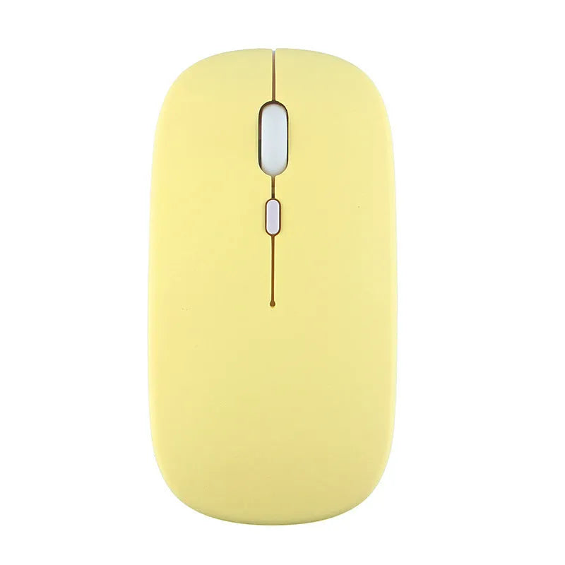 Candy wireless Bluetooth mouse in pink, ergonomic shape, 1200dpi, silent buttons, on a white desk