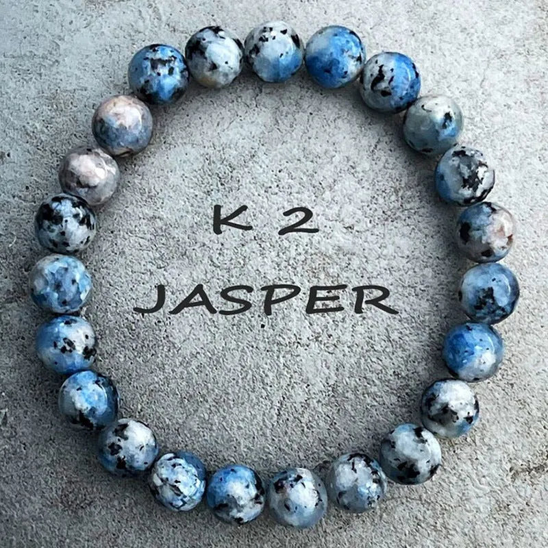Handmade geometric K2 Azurite natural stone bracelet in new Chinese style