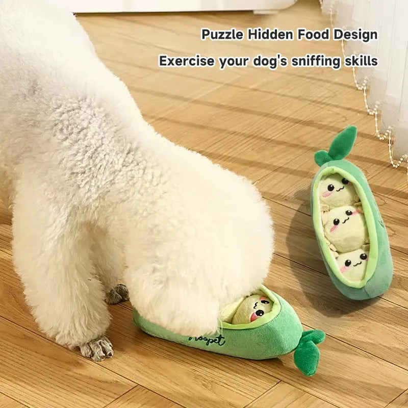 Interactive squeaky dog toy for puppies shaped as a banana monkey, made from non-toxic materials for small breed enrichment