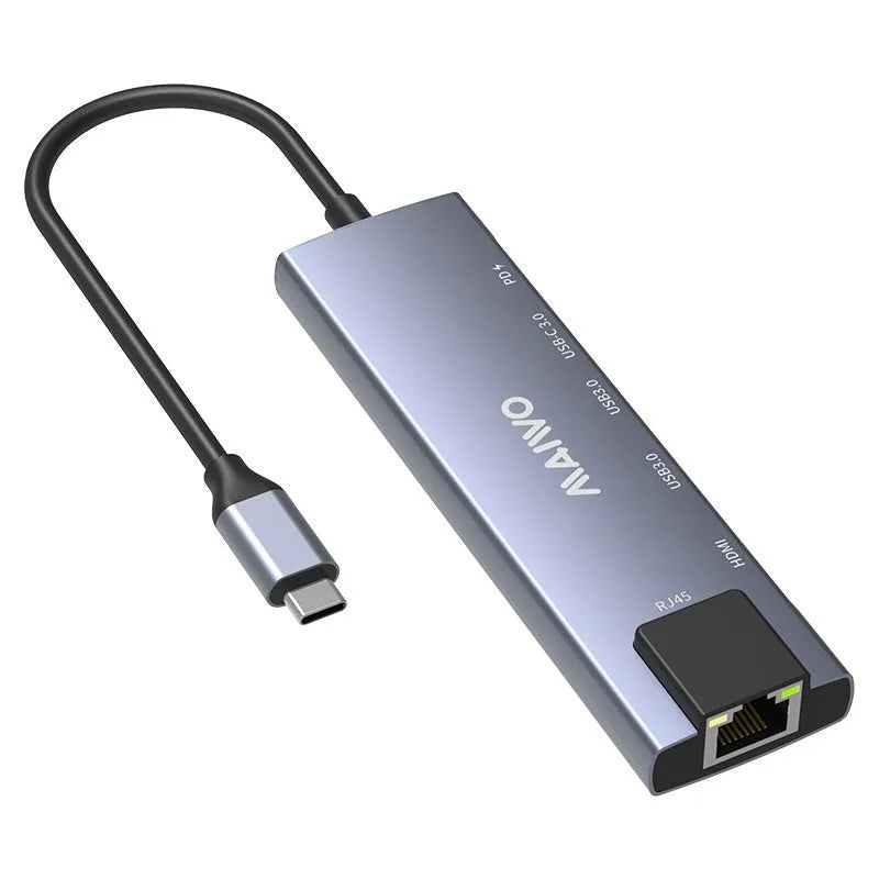 Aluminium alloy Steam Deck docking station with HDMI, ethernet, and USB ports.