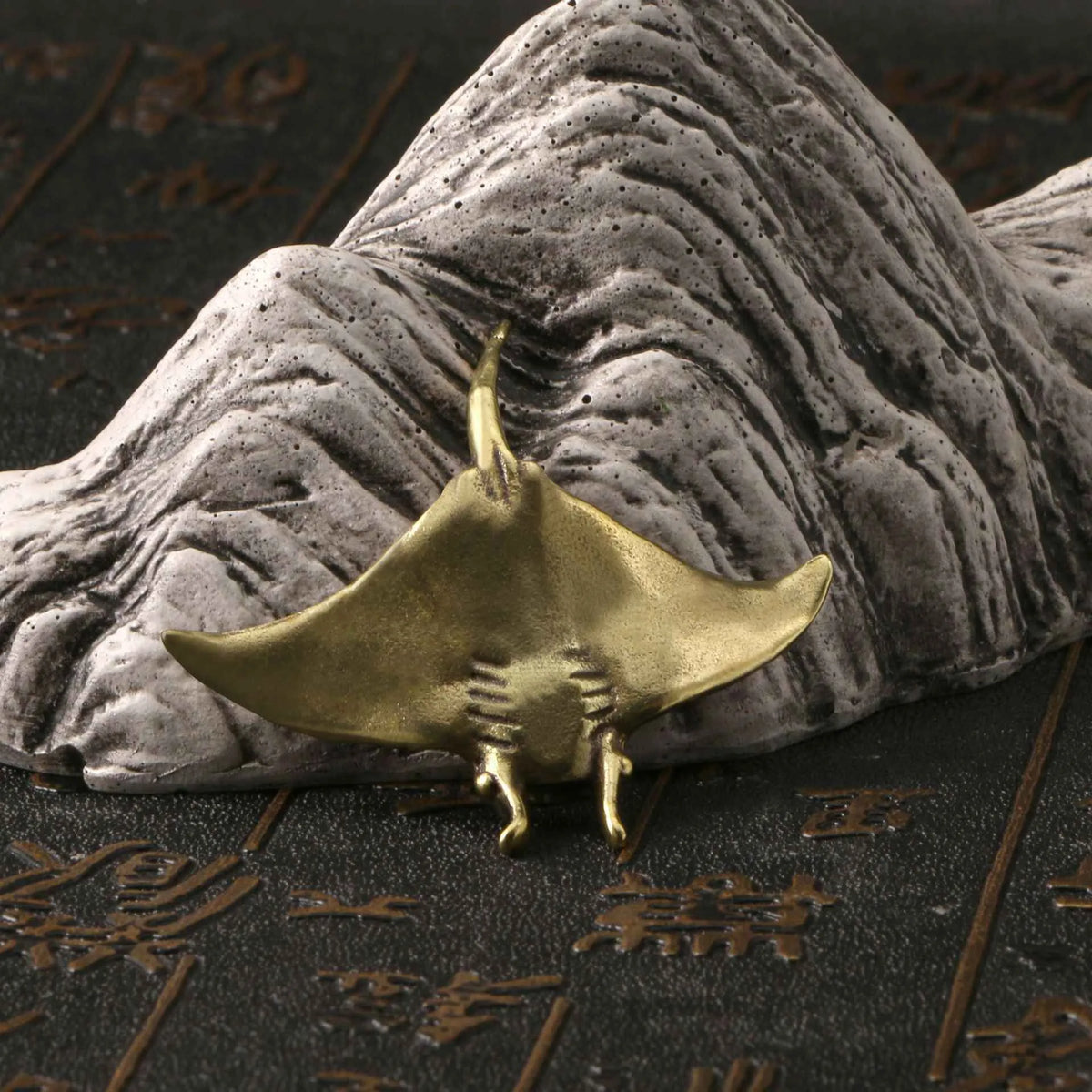 Brass devil fish ornament decoration, single metal fish figurine in picture colour