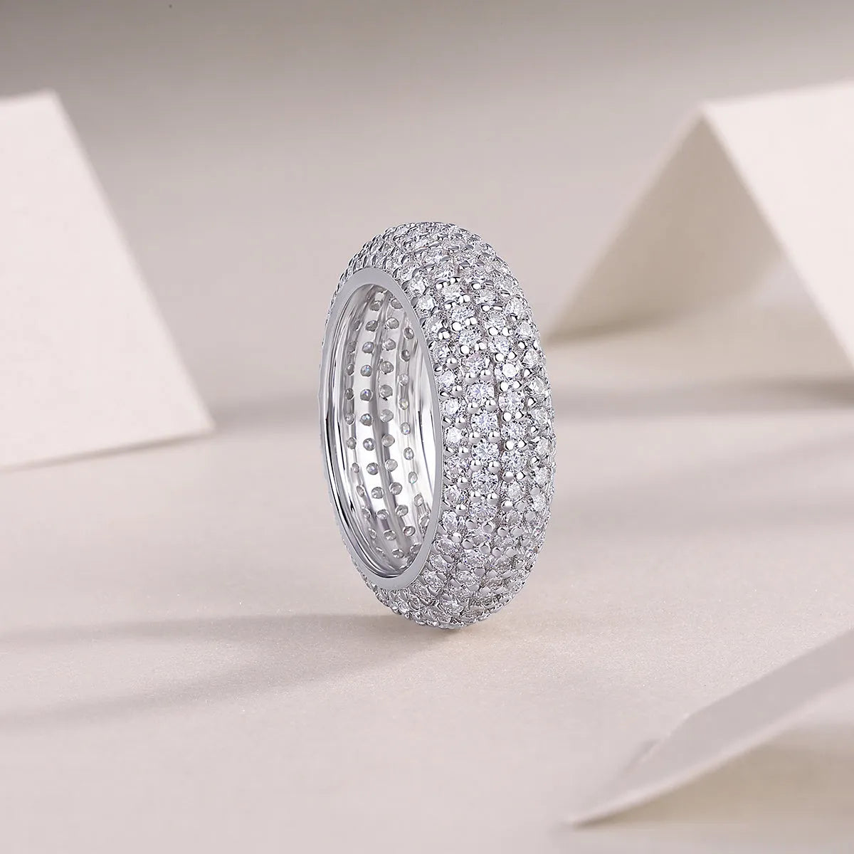 Moissanite ring with S925 silver platinum-plated band, GRA certificate, gift box, sizes 5-9