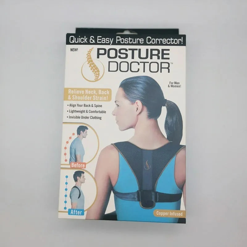 Adjustable composite cloth clavicular posture correction belt on a neutral background.