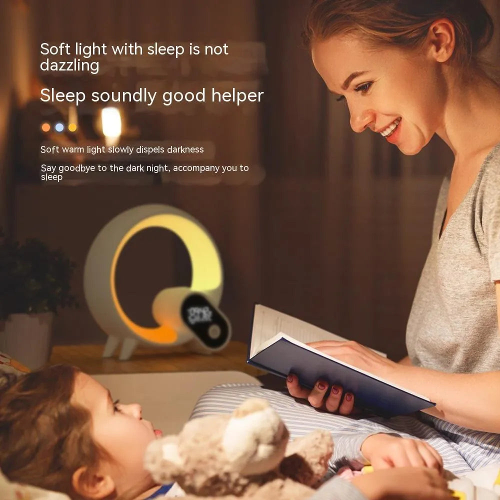 Creative Q Light analog sunrise digital alarm clock with Bluetooth audio and RGBCW atmosphere light in black