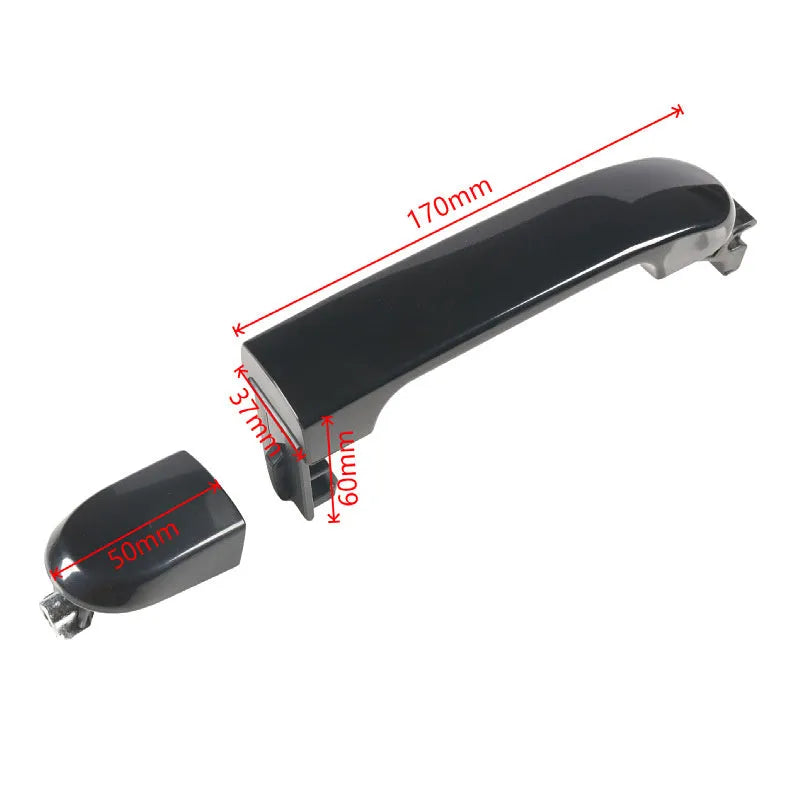 Left front car door handle 82641-EL12A in black ABS plastic for Nissan replacement