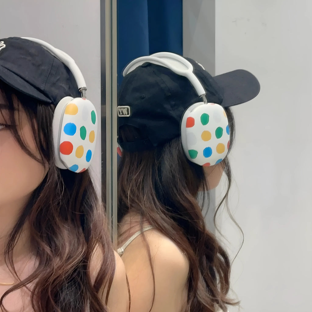 Wave point pattern hard shell headphone case for Apple AirPods Max earphones