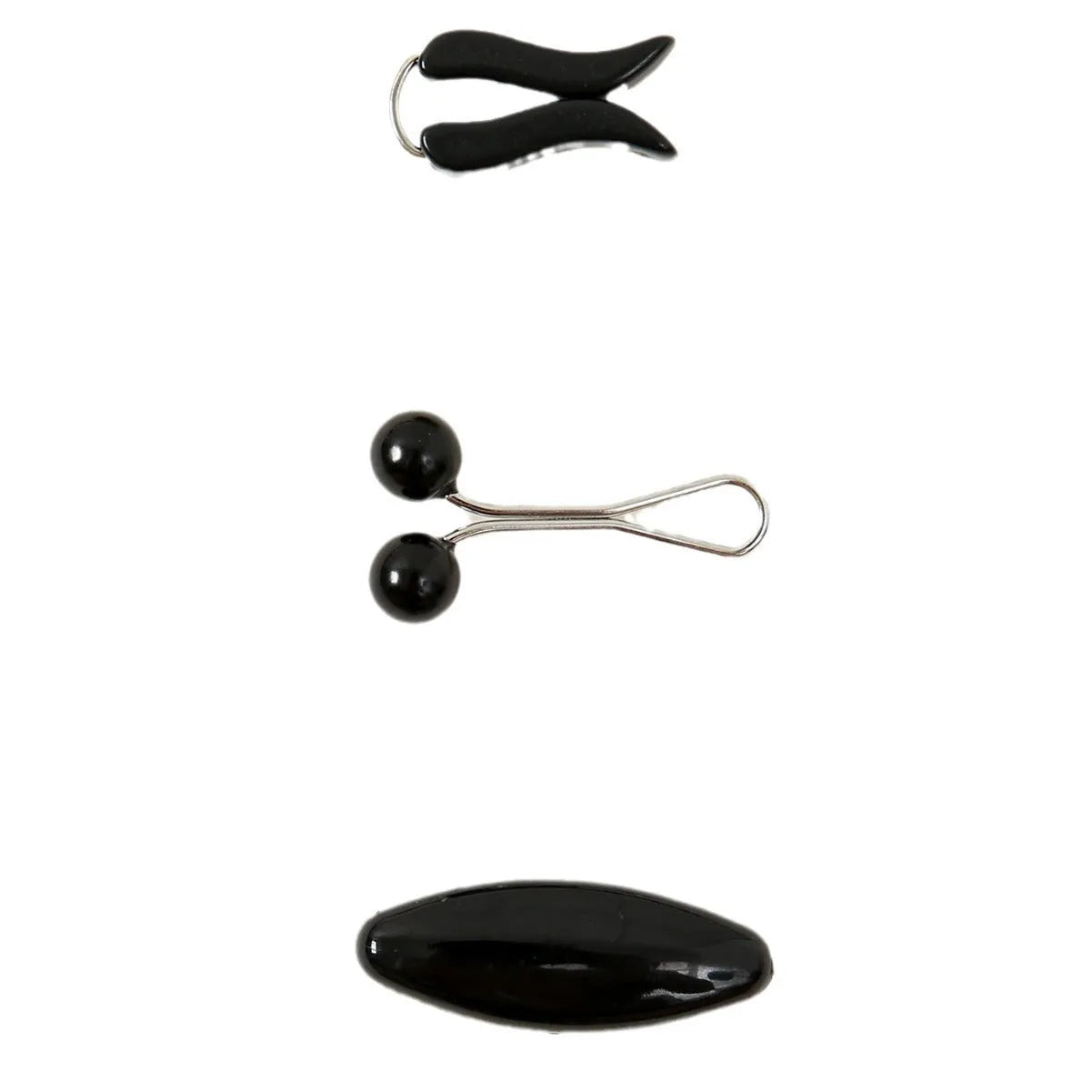 Oval plastic resin-drip scarf clip set in five colours, medium size 3.5x1.7cm