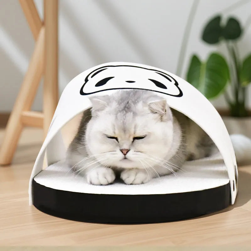 White slipper-style corrugated paper cat scratch board for pets