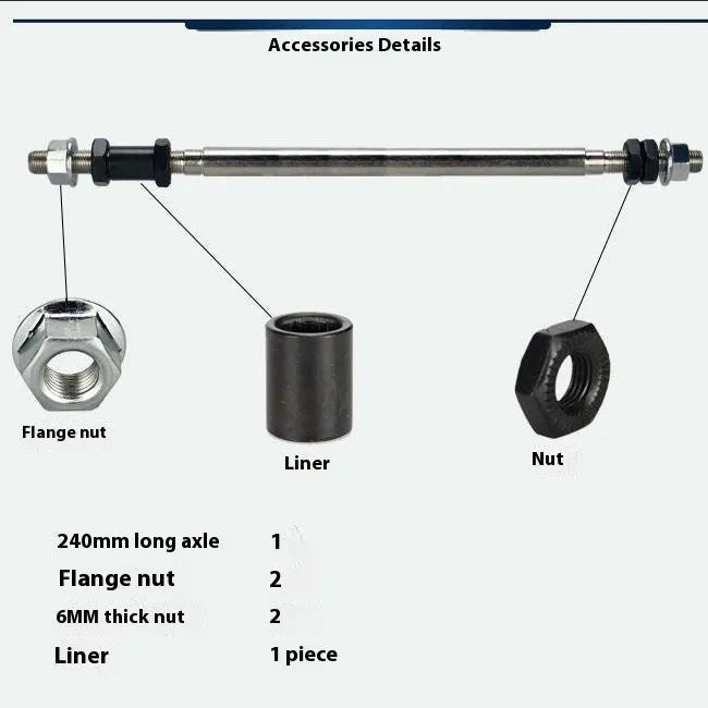 240mm mountain bike snowmobile rear modified solid beam axle kit with bearings