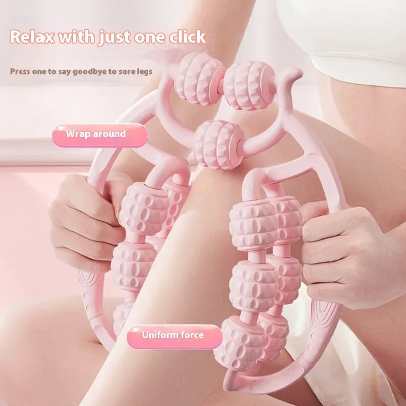 Ring clip leg massage roller machine with double-row wheels in various colour options