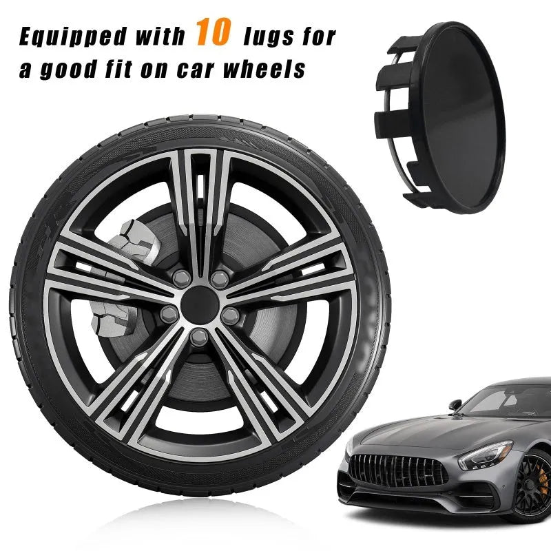Black and silver plastic 54mm wheel cap for Japanese vehicle centre hubs
