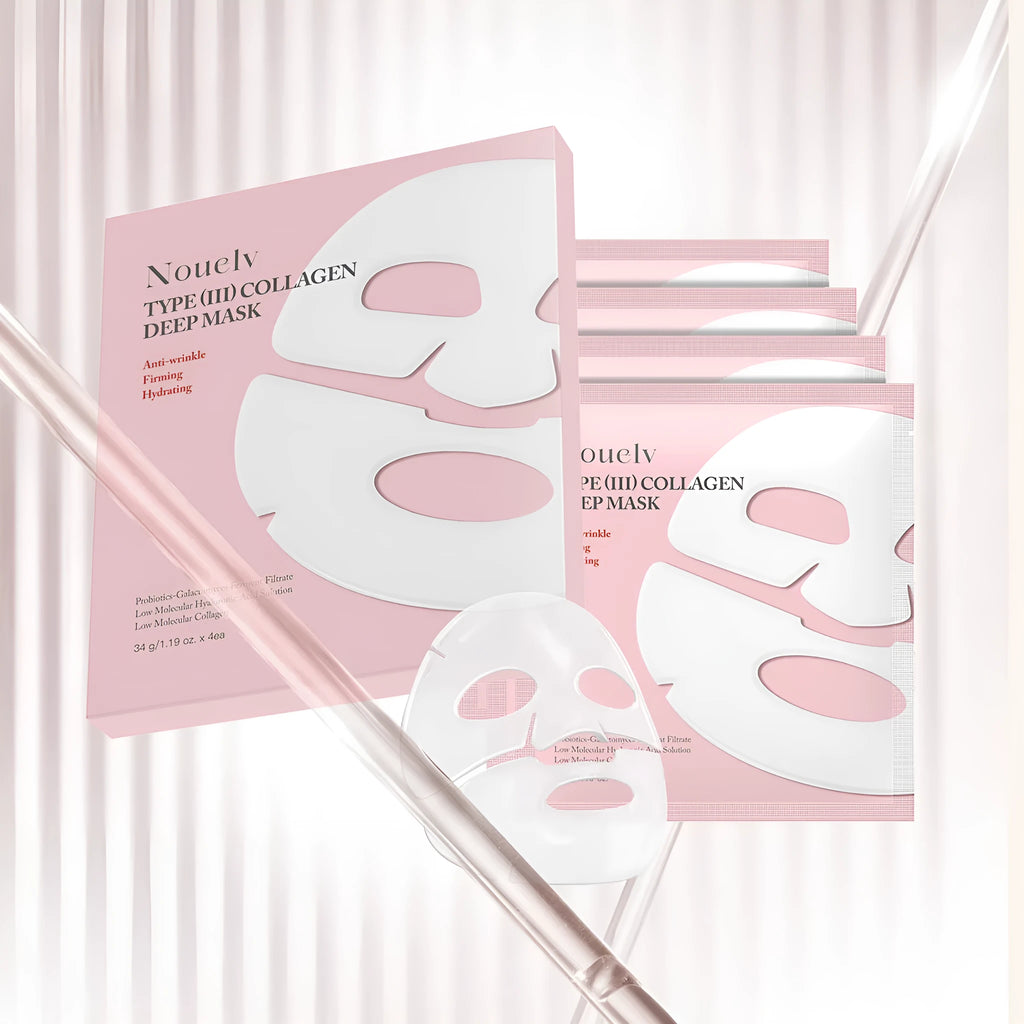 Collagen layered patch face mask 4-pack for skincare treatment