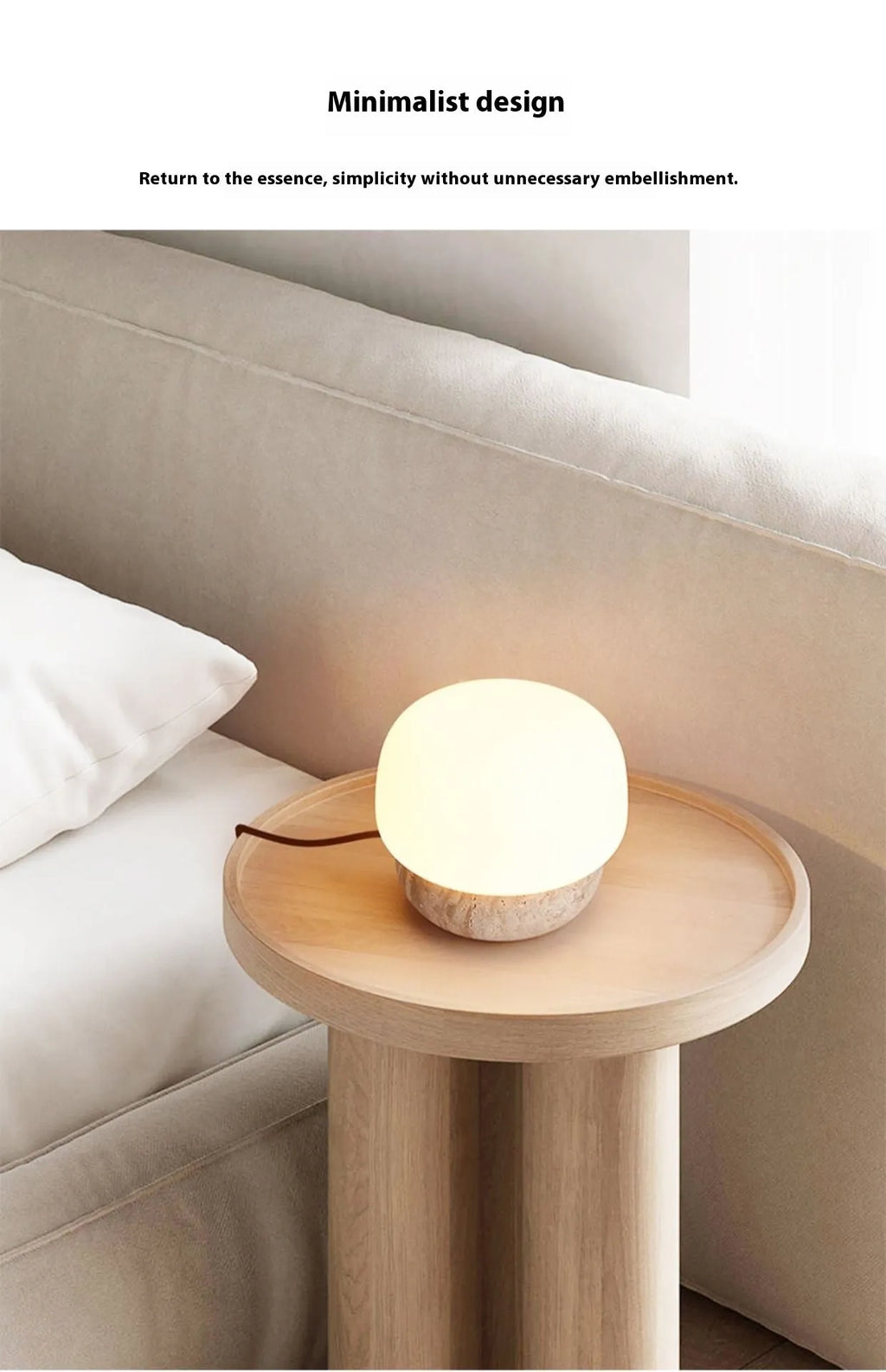 Cream colour retro creative bedside lamp with warm bulb measuring 18x17cm