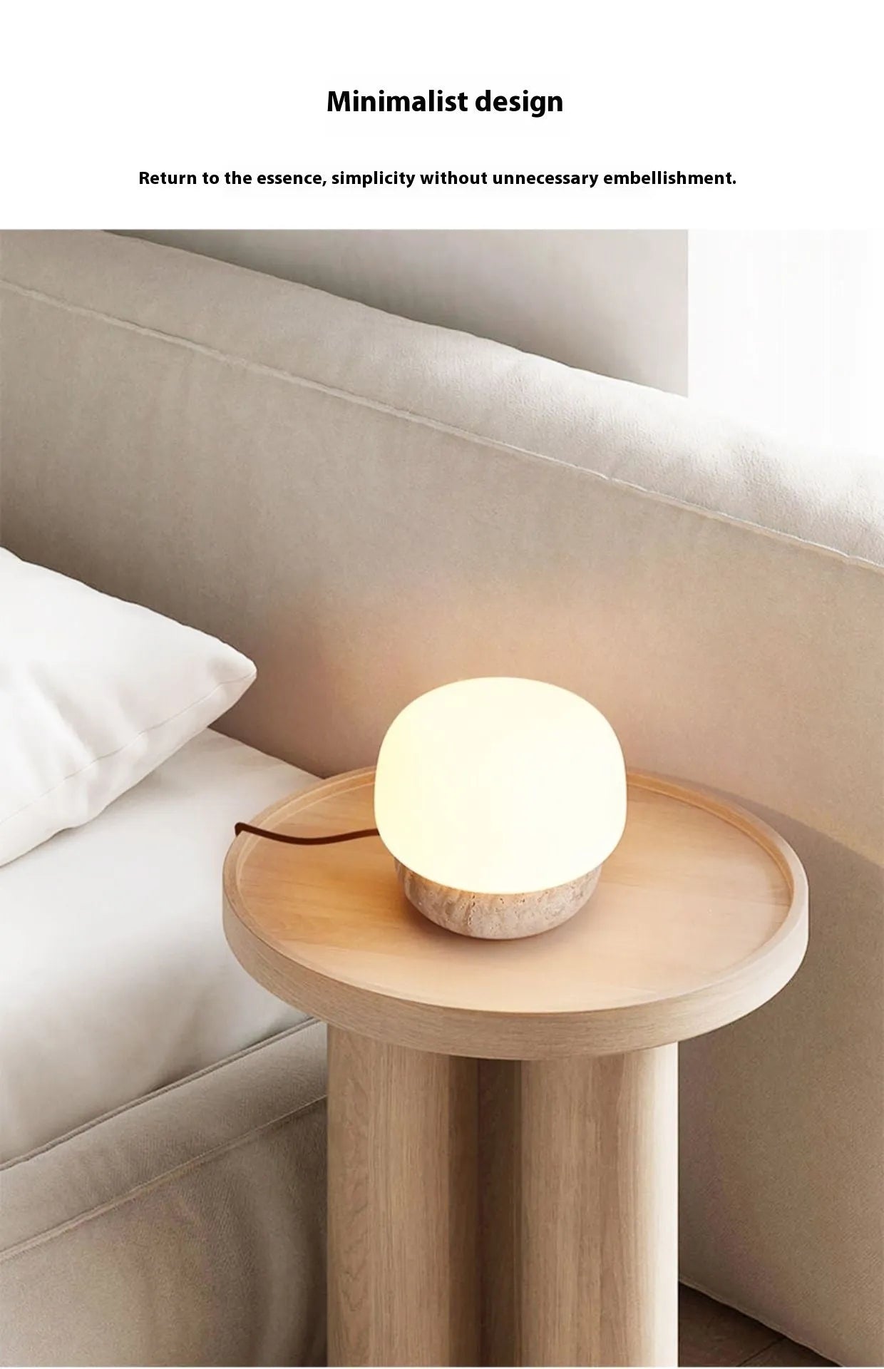 Cream colour retro creative bedside lamp with warm bulb measuring 18x17cm