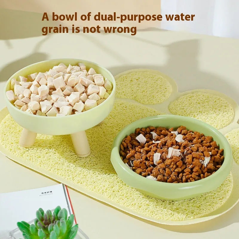 Donut four legs cat bowl 300ml PP plastic raised cat food holder available in multiple colours