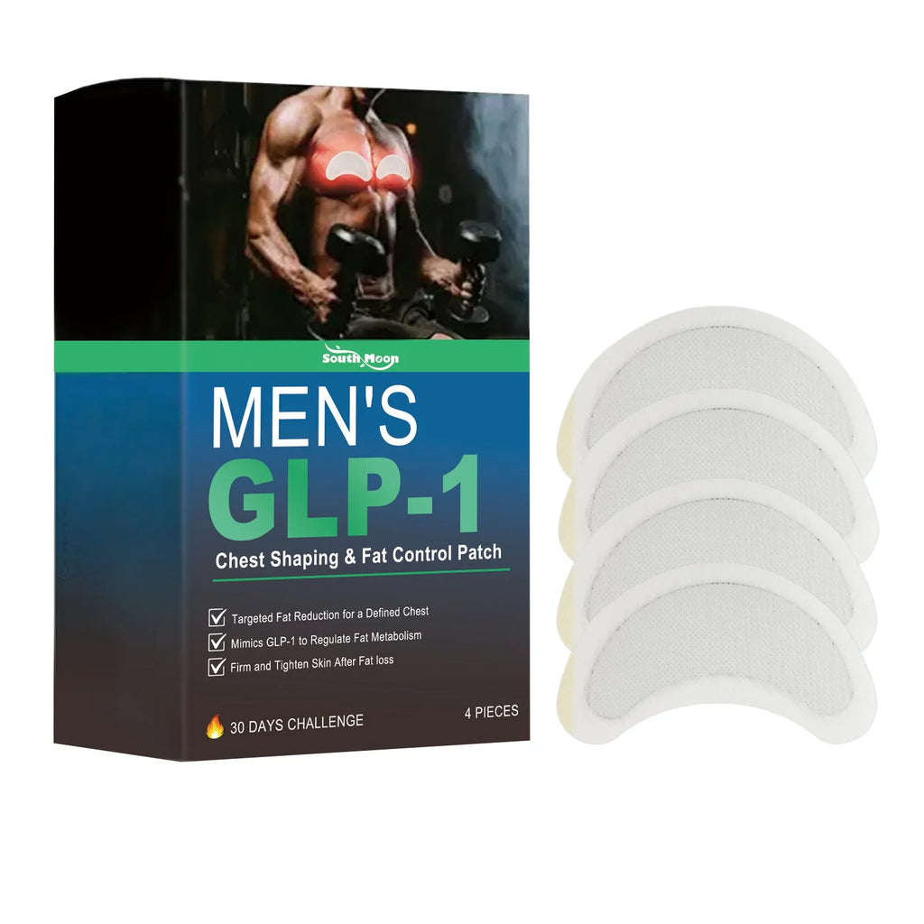 Pack of four men's thin herbal figure control patches for chest application