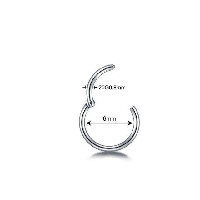 G23 titanium segment hinged clicker ring for septum nose piercing in rainbow colour finish