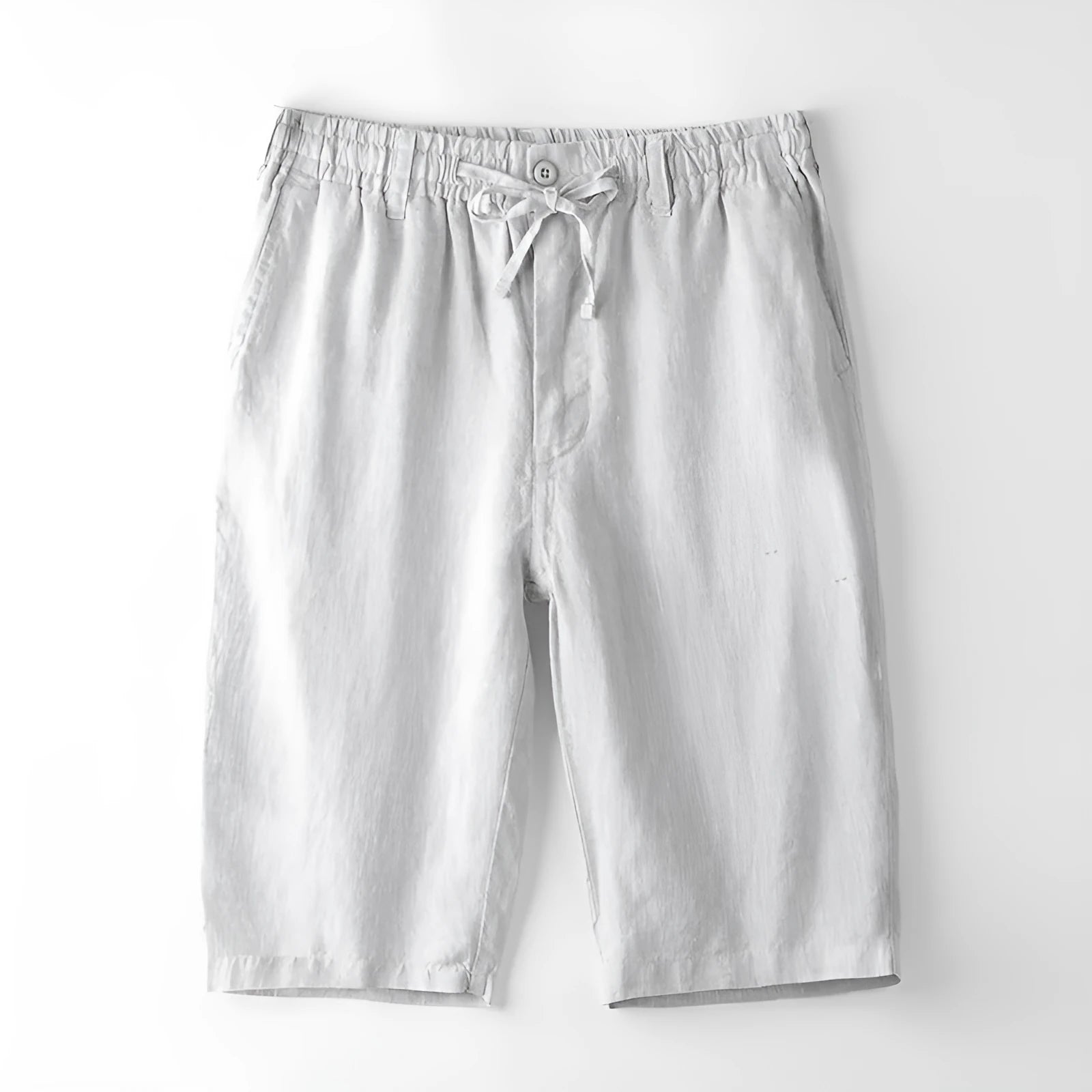 Men's linen loose-fit straight-leg beach capri trousers in multiple colour options