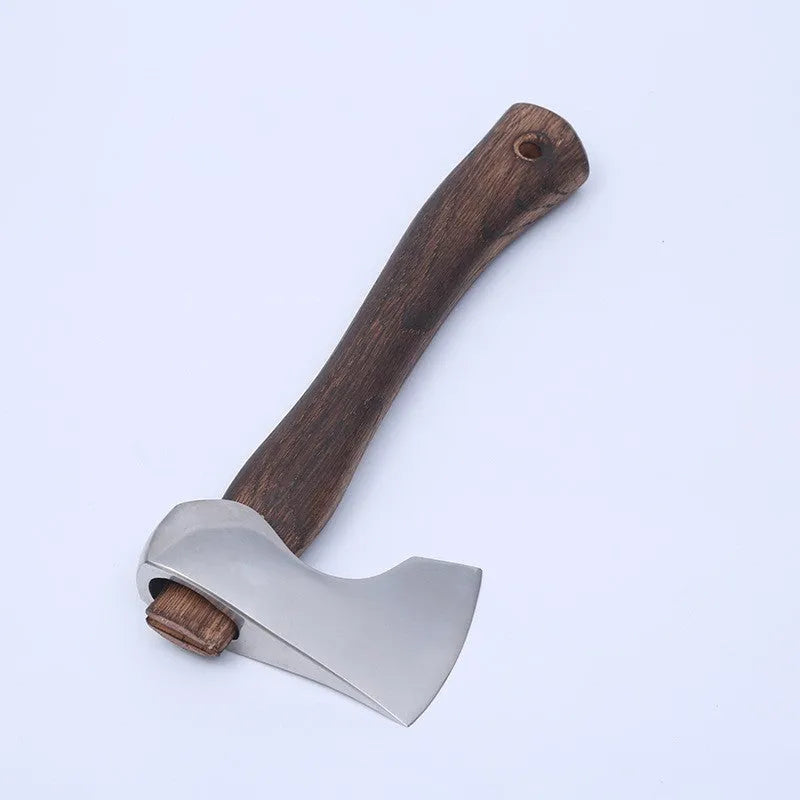 250mm camping axe with high carbon steel blade and wooden handle for outdoor wood chopping