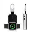 Black ABS keychain wireless power bank for Apple Watch charging on the go.