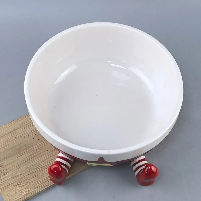 White porcelain ceramic Christmas fruit plate snack tray with modern simplicity design, suitable for holiday gifting