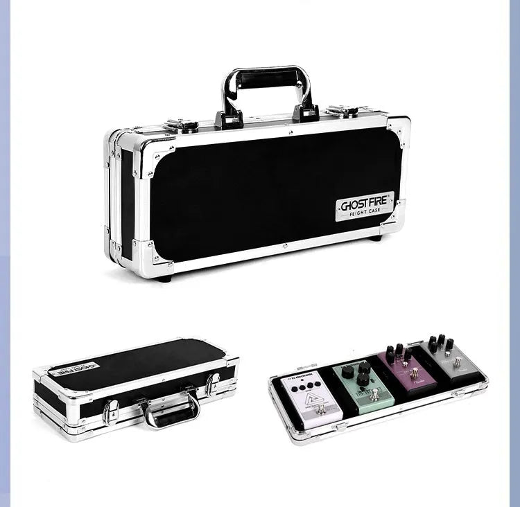 T-EC8 trumpet style aviation flight case for guitar pedals and effects equipment.