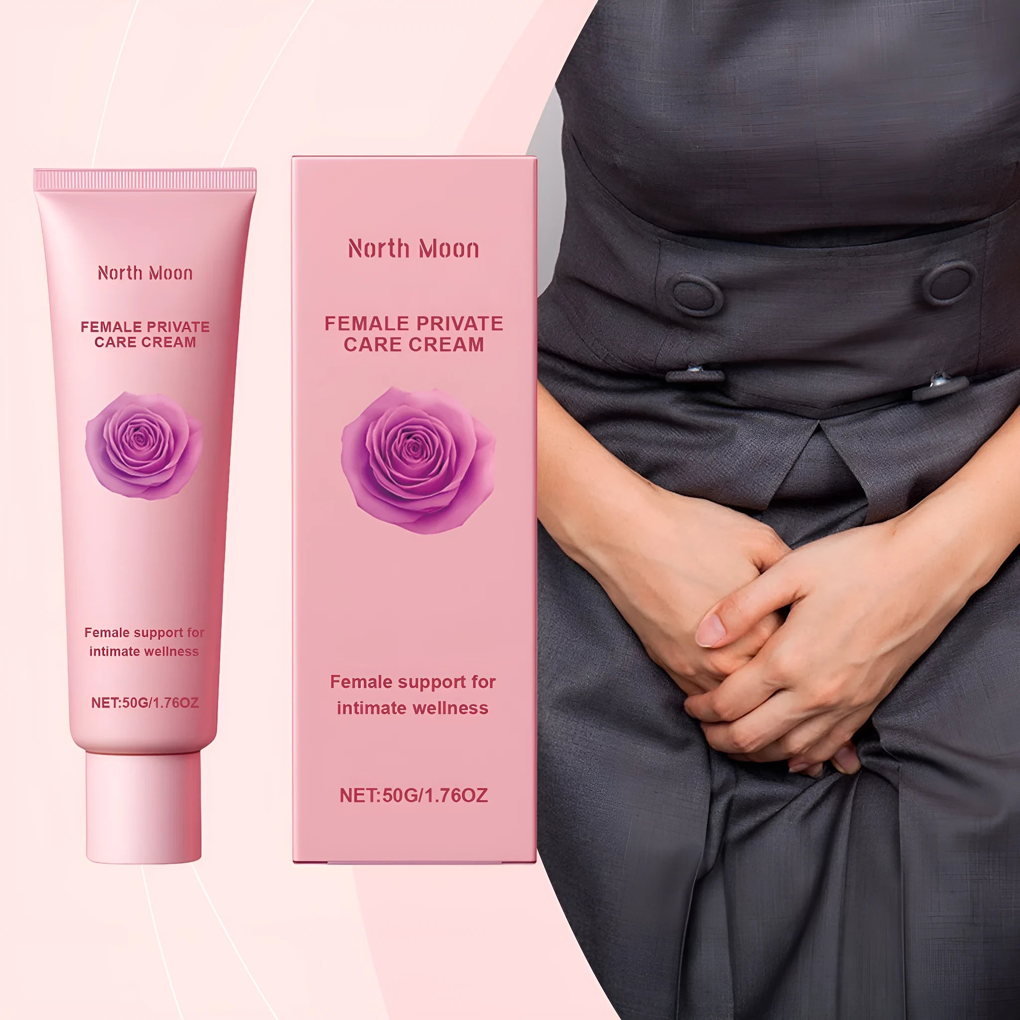 Gentle Care moisturising cream 50g tube with rose and peppermint extract for dry skin