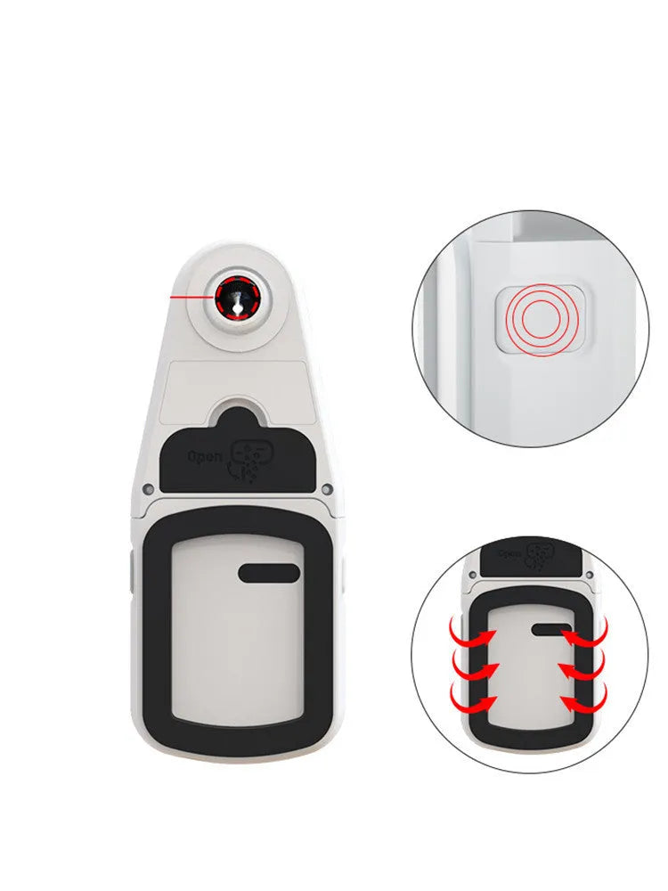 Red laser dust collection bracket attachment for electric hammer drill showing compact design