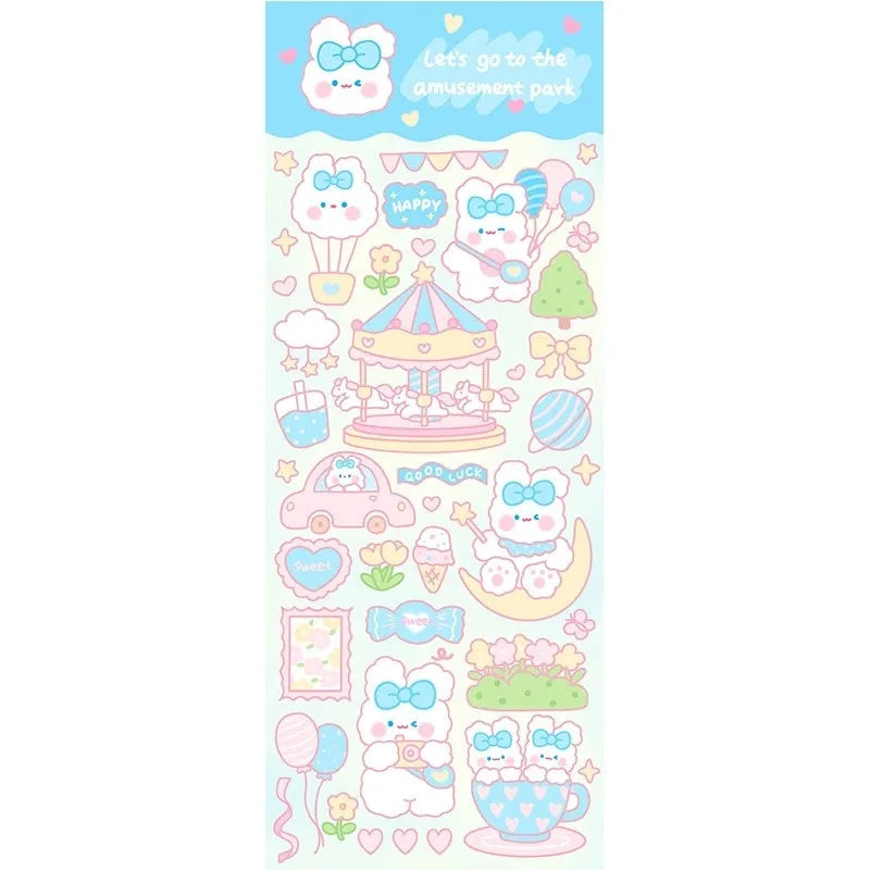 PVC waterproof cartoon style stickers for agenda and notebook decoration