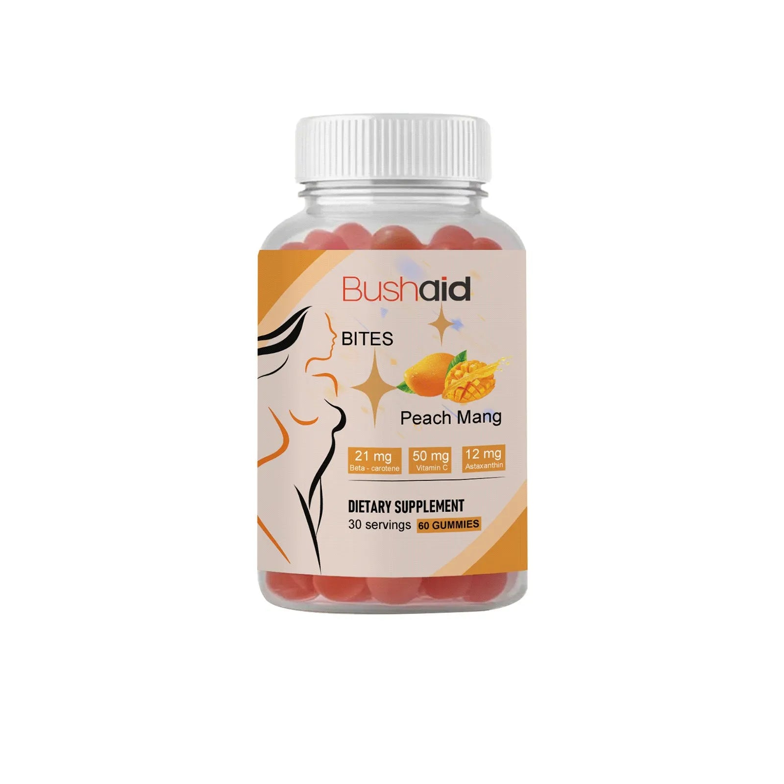 BUSHAID Tanning Gummy Candies dietary supplement soft candies in 60 count pack