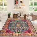 Washable crystal velvet Persian style living room carpet in rectangular shape with printed pattern