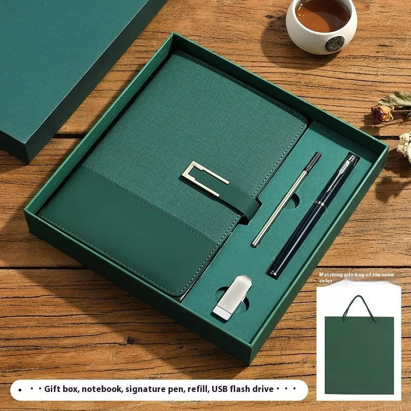 A5 notebook with pu leather cover in multiple colour options including brown, black, green, blue, and red.
