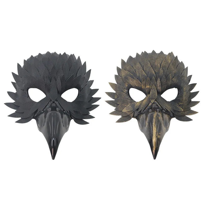 Halloween delicate bird mouth masquerade mask in plastic black finish