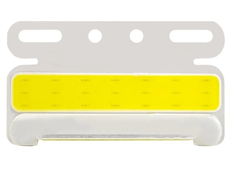 IP68 waterproof COB LED truck side light with aluminium alloy housing, shown in multiple colours.