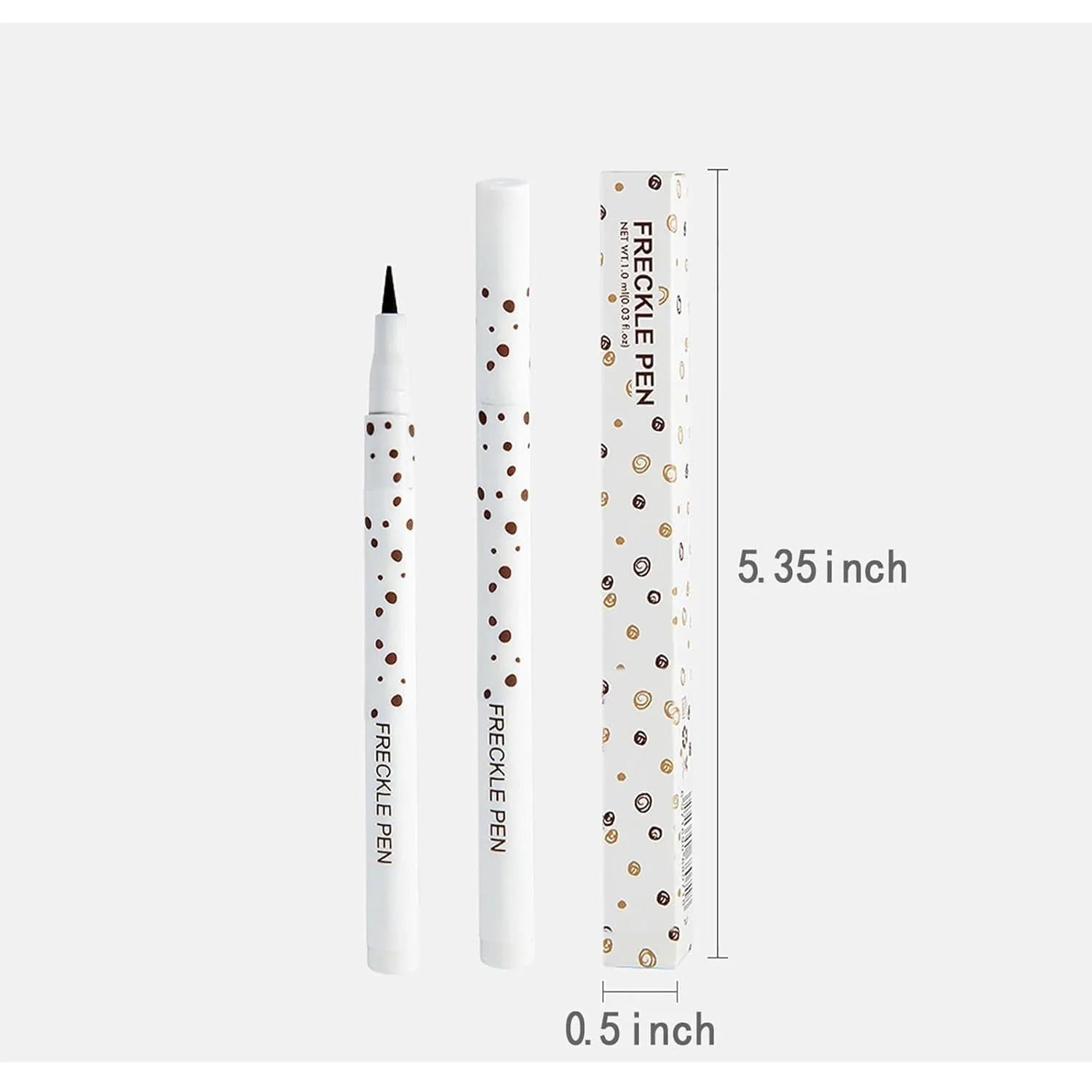 Dark brown waterproof freckle pen with precision tip for makeup application.