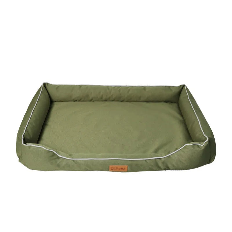 Four season Oxford fabric dog bed in gray with removable cover, available in multiple sizes for dogs