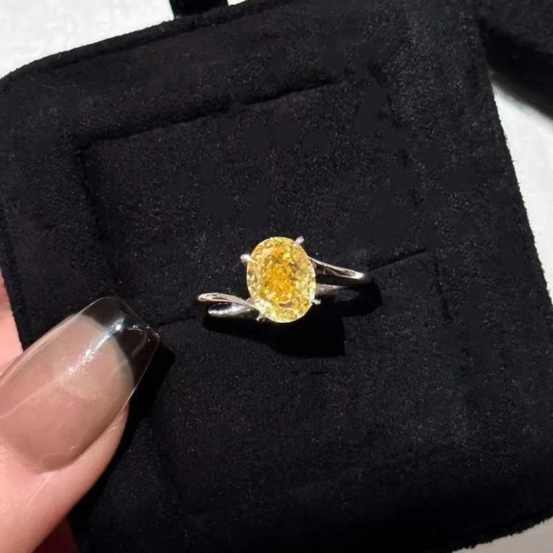 Women's copper ring with yellow rock sugar colour finish showing Seiko treatment