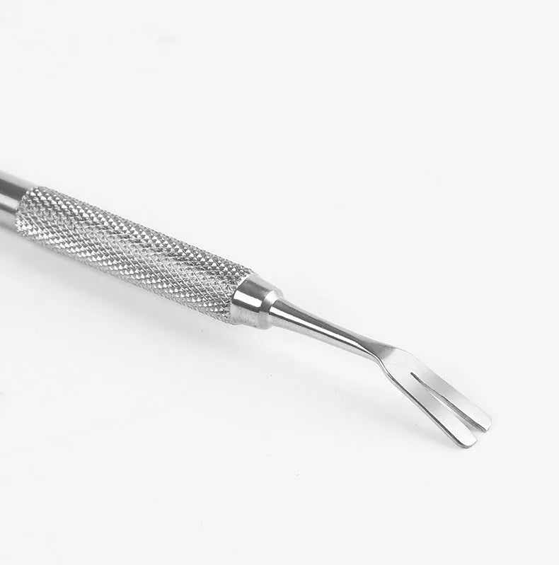 Stainless steel tick removal tweezers with pointed tips for pet tick extraction